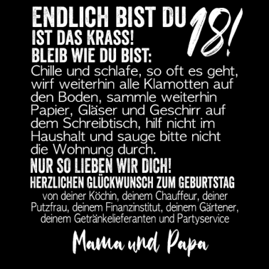 Motiv 18. Geburtstag Endlich 18 Jahre Geschenk zum 18.