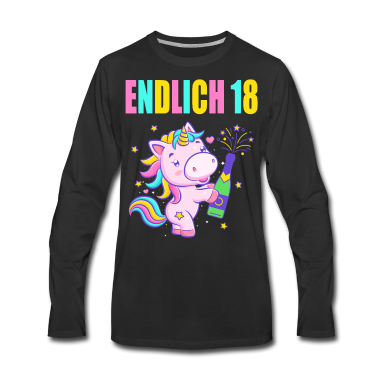 Geschenk zum 18 Langarmshirt - Endlich 18 lustig 18 Jahre Einhorn 18. Geburtstag