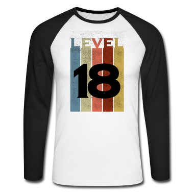 Geschenk zum 18 Langarmshirt - Level 18, Shirt zum 18. Geburtstag