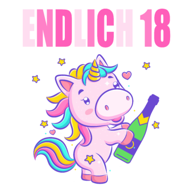 Motiv Endlich 18 lustig 18 Jahre Einhorn 18. Geburtstag