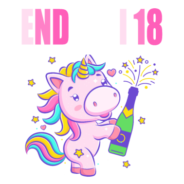 Motiv Endlich 18 lustig 18 Jahre Einhorn 18. Geburtstag