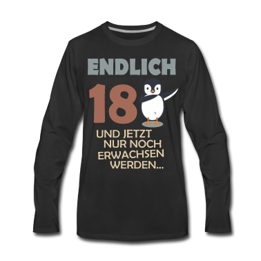 Geschenk zum 18 Langarmshirt - Endlich 18 dabbing Pinguin 18. Geburtstag