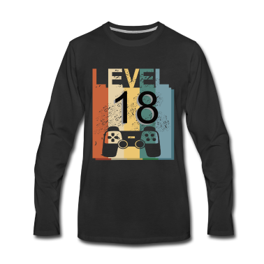 Geschenk zum 18 Langarmshirt - Level 18, Vintage Shirt zum 18. Geburtstag