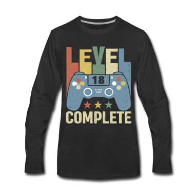 Geschenk zum 18 Langarmshirt - Level 18 Complete 18. Geburtstag 18 Jahre Geschenk
