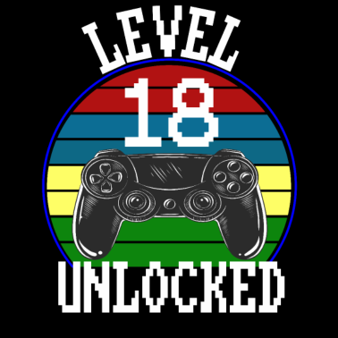 Motiv Level 18 Unlocked Geschenkidee 18. Geburtstag