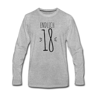 Geschenk zum 18 Langarmshirt - Endlich 18! Spruch 18. Geburtstag Geschenk