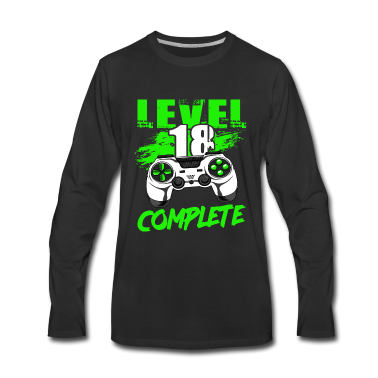 Geschenk zum 18 Langarmshirt - Level 18 Complete 18. Geburtstag Gamer 18 Jahre