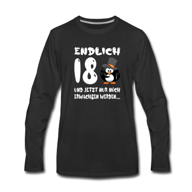 Geschenk zum 18 Langarmshirt - Endlich 18 Pinguin