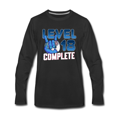 Geschenk zum 18 Langarmshirt - Level 18 Complete 18. Geburtstag Gamer 18 Jahre