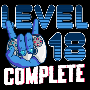 Motiv Level 18 Complete 18. Geburtstag Gamer 18 Jahre