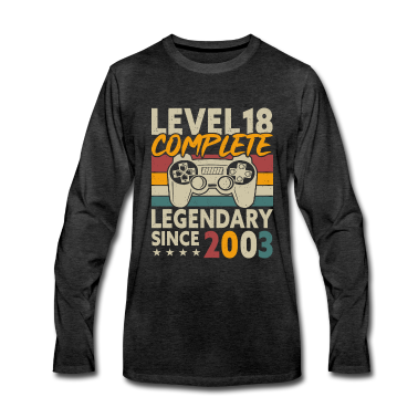 Geschenk zum 18 Langarmshirt - Level 18 Complete 18 Geburtstag 18 Jahre Geschenk