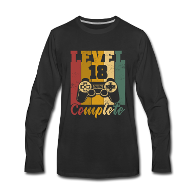 Geschenk zum 18 Langarmshirt - Level 18 Complete 18. Geburtstag Gamer 18 Jahre