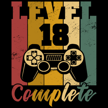 Motiv Level 18 Complete 18. Geburtstag Gamer 18 Jahre