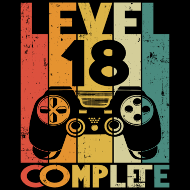 Motiv Level 18 Complete 18. Geburtstag Gamer 18 Jahre
