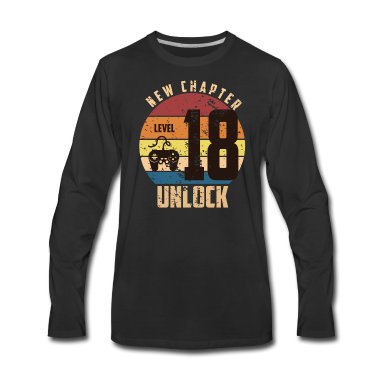 Geschenk zum 18 Langarmshirt - 18. Geburtstag Level 18 Unlock Geburtstagsgeschenk