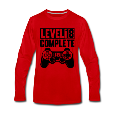 Geschenk zum 18 Langarmshirt - 18. Geburtstag Level 18 Complete 18 Jahre Gamer