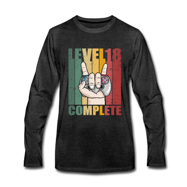 Geschenk zum 18 Langarmshirt - Level 18 Complete 18. Geburtstag Gamer 18 Jahre