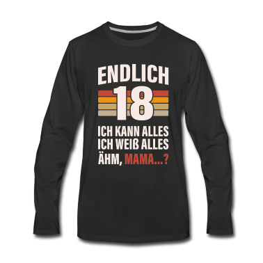 Geschenk zum 18 Langarmshirt - 18. Geburtstag Jungen Mädchen Endlich 18