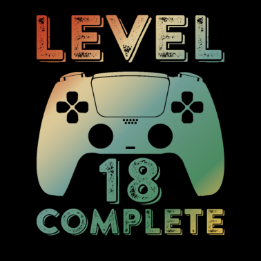Motiv Gaming Zocken 18 Geburtstag Level 18 Complete