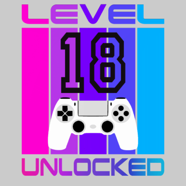 Motiv Gamer Geschenk zum 18 Geburtstag Level 18 Unlocked