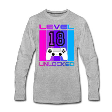 Geschenk zum 18 Langarmshirt - Gamer Geschenk zum 18 Geburtstag Level 18 Unlocked
