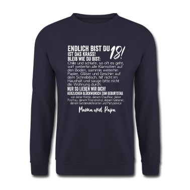 Geschenk zum 18 Pullover - 18. Geburtstag Endlich 18 Jahre Geschenk zum 18.