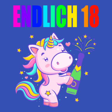 Motiv Endlich 18 lustig 18 Jahre Einhorn 18. Geburtstag
