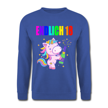 Geschenk zum 18 Pullover - Endlich 18 lustig 18 Jahre Einhorn 18. Geburtstag