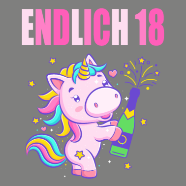 Motiv Endlich 18 lustig 18 Jahre Einhorn 18. Geburtstag