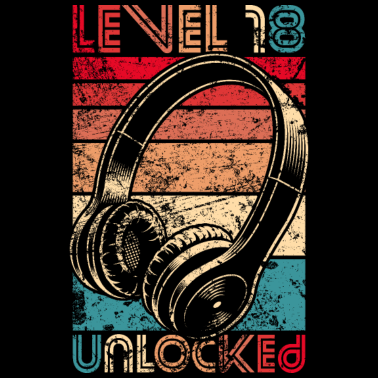 Motiv 18. Geburtstag 18 Jahre Level 18 Unlocked Vintage