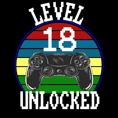 Motiv Level 18 Unlocked Geschenkidee 18. Geburtstag