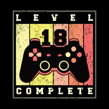 Motiv Cooles Gamer Shirt Level 18 zum 18. Geburtstag