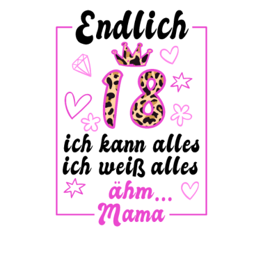 Motiv 18 Geburtstag Mädchen Frau 18 Geschenk 18 Jahre