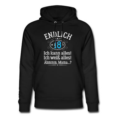 Geschenk zum 18 Hoodie - Endlich 18 Ich Kann Alles - Geburtstag Volljährig