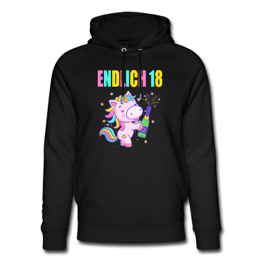 Geschenk zum 18 Hoodie - Endlich 18 lustig 18 Jahre Einhorn 18. Geburtstag