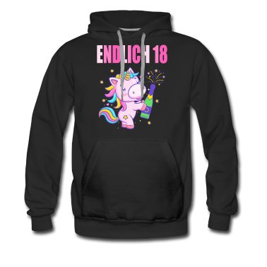 Geschenk zum 18 Hoodie - Endlich 18 lustig 18 Jahre Einhorn 18. Geburtstag