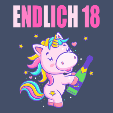 Motiv Endlich 18 lustig 18 Jahre Einhorn 18. Geburtstag