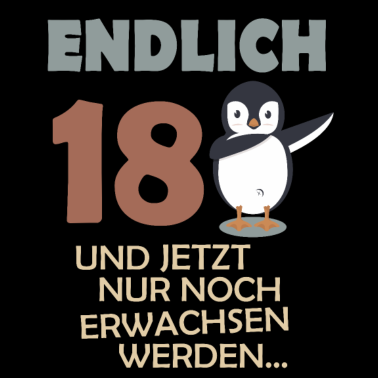 Motiv Endlich 18 dabbing Pinguin 18. Geburtstag