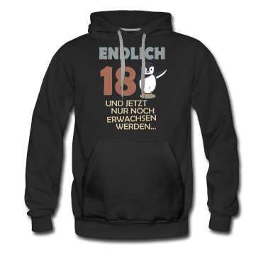 Geschenk zum 18 Hoodie - Endlich 18 dabbing Pinguin 18. Geburtstag