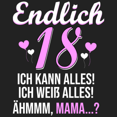 Motiv Endlich 18 18. Geburtstag Geburtstagsgeschenk