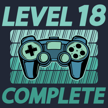 Motiv 18. Geburtstag Gamer Level 18 Complete 18 Jahre