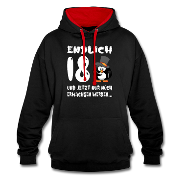 Geschenk zum 18 Hoodie - Endlich 18 Pinguin