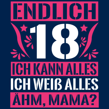 Motiv Endlich 18 Mädchen 18. Geburtstag Geschenk