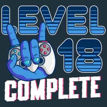 Motiv Level 18 Complete 18. Geburtstag Gamer 18 Jahre