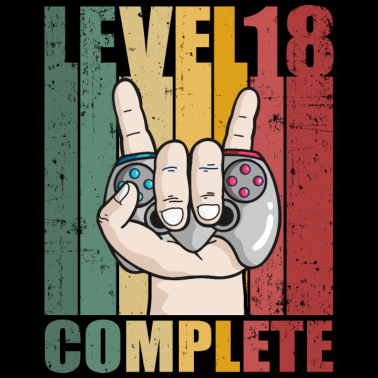 Motiv Level 18 Complete 18. Geburtstag Gamer 18 Jahre