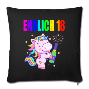 Geschenk zum 18 Kissenbezug - Endlich 18 lustig 18 Jahre Einhorn 18. Geburtstag