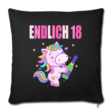 Geschenk zum 18 Kissenbezug - Endlich 18 lustig 18 Jahre Einhorn 18. Geburtstag