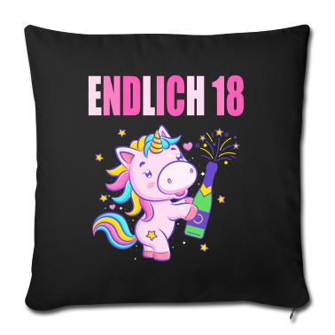 Geschenk zum 18 Kissenbezug - Endlich 18 lustig 18 Jahre Einhorn 18. Geburtstag