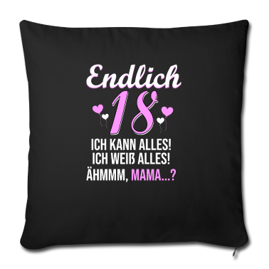 Geschenk zum 18 Kissenbezug - Endlich 18 18. Geburtstag Geburtstagsgeschenk