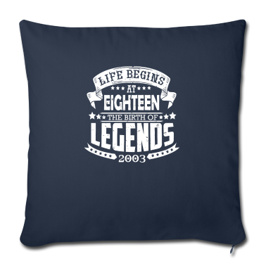 Geschenk zum 18 Kissenbezug - das Leben beginnt mit 18